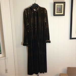 Laura Michelle VT Crushed Velvet/Velour Paisley Lounger Robe Caftan Large